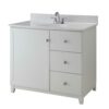 White Bathroom Vanity Cabinet 30 x 21 inch with Nickel Hardware - Image 3