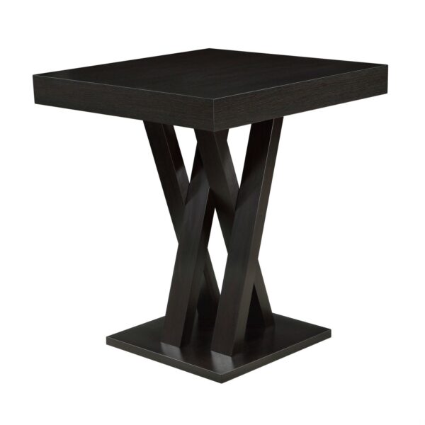 Modern 40-inch High Square Dining Table in Dark Cappuccino Finish - Image 2