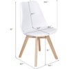 Set of 4 Modern White Shell Dining Chair Upholstered Padded Seat w/ Beechwood  Legs - Image 4