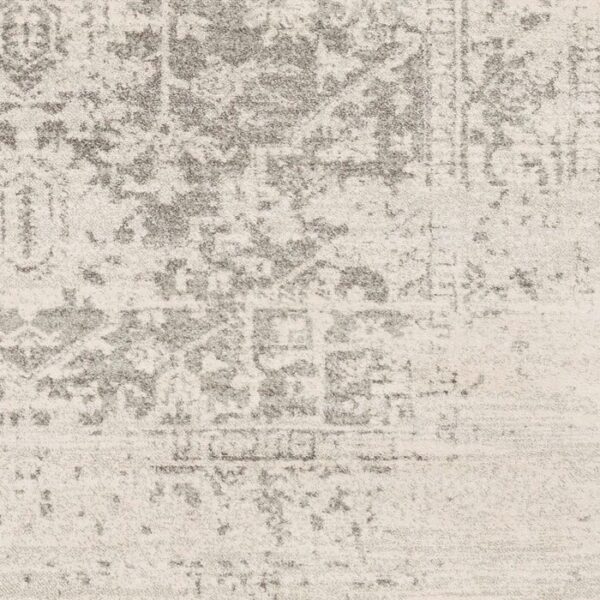 5' x 7' Distressed Oriental Area Rug in Light Grey / Beige - Image 5