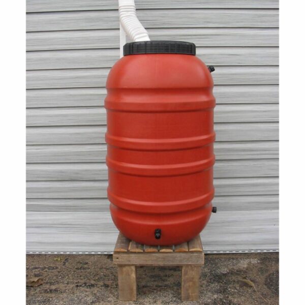 Terra Cotta Red HDPE Plastic 55-Gallon Rain Barrel with Spigot - Image 2