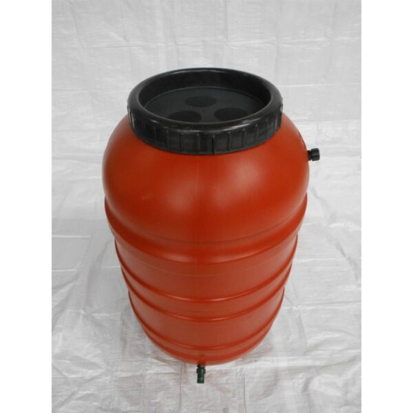 Terra Cotta Red HDPE Plastic 55-Gallon Rain Barrel with Spigot - Image 4