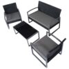 4 Piece Black / Gray Complete Patio Rattan Set with Matching Table - Image 5