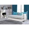 Twin White Metal Daybed Frame with Roll-Out Turndle Bed - Image 2