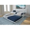 Twin White Metal Daybed Frame with Roll-Out Turndle Bed - Image 3
