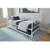 Twin White Metal Daybed Frame with Roll-Out Turndle Bed - Image 5