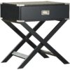 Dark Grey Black 1-Drawer End Table Nightstand with Modern Classic X Style Legs - Image 3