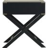 Dark Grey Black 1-Drawer End Table Nightstand with Modern Classic X Style Legs - Image 5