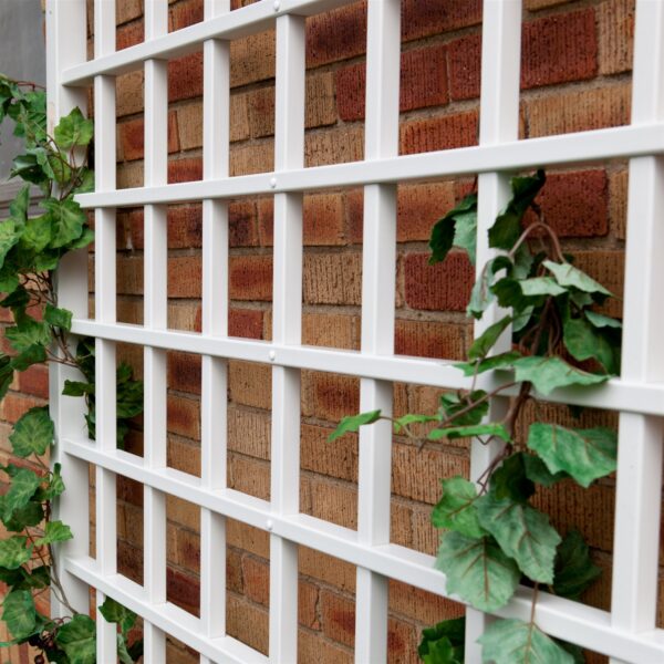8 Ft Wall Mounted Trellis in White Vinyl - Made in USA - Image 3