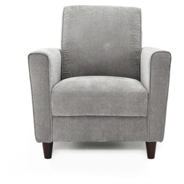 Modern Upholstered Arm Chair with Premium Foam Cushion Seating in Charcoal - Image 2