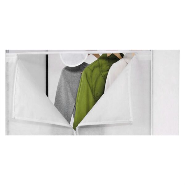 36-inch White Portable Closet Clothes Organizer Wardrobe - Image 3