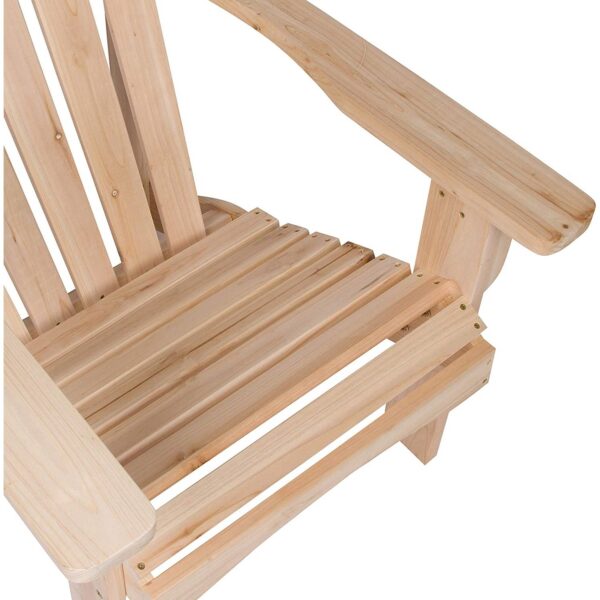 Ergonomic Natural Cedar Wood Adirondack Chair - Image 4