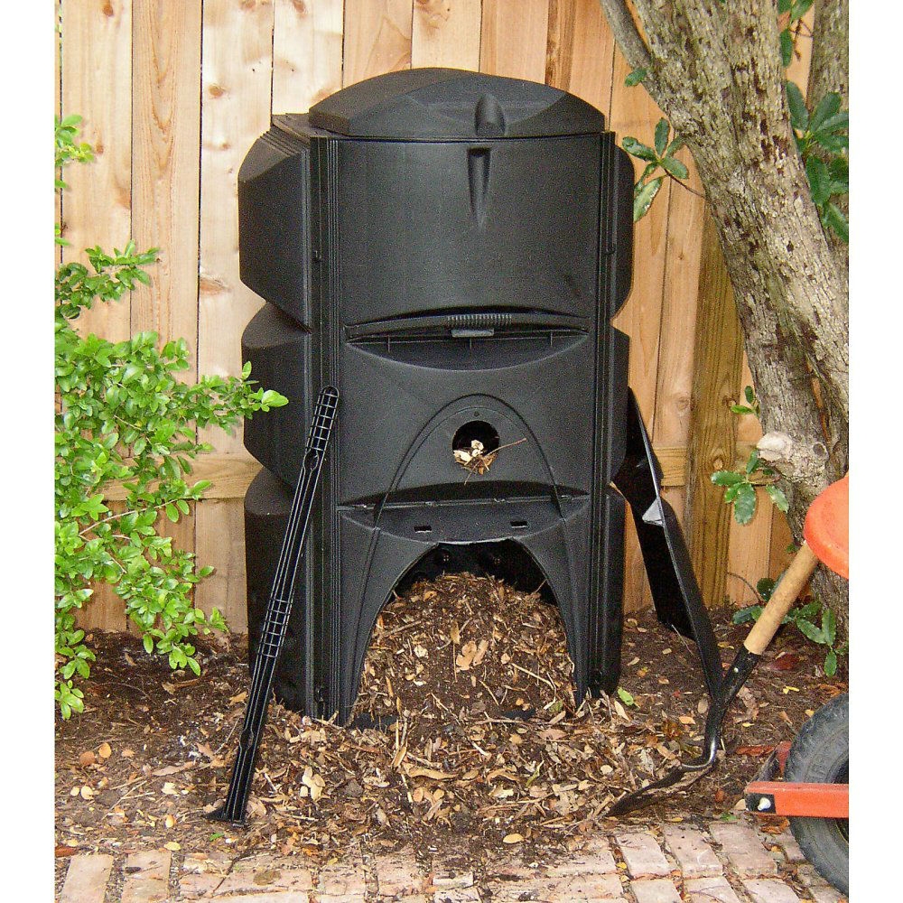 120 Gallon Black Plastic Compost Bin with 3 Composting Chambers - Image 3