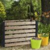 120 Gallon Outdoor Cedar Wooden Compost Bin in Natural Black Wood Finish - Image 3