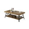 Modern Industrial Style Solid Wood Coffee Table with Steel Legs - Image 2