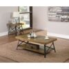 Modern Industrial Style Solid Wood Coffee Table with Steel Legs - Image 3
