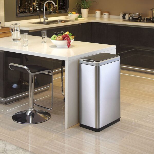 Stainless Steel 13 Gallon Touchless Motion Sensor Kitchen Trash Can - Image 3