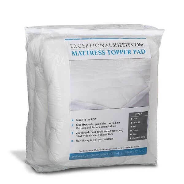 King size Extra Plush Mattress Pad - Hypo-allergenic - Image 4