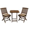 3-Piece Bistro Style Outdoor Patio Furniture Chair Table Set with Cushions