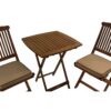 3-Piece Bistro Style Outdoor Patio Furniture Chair Table Set with Cushions - Image 2