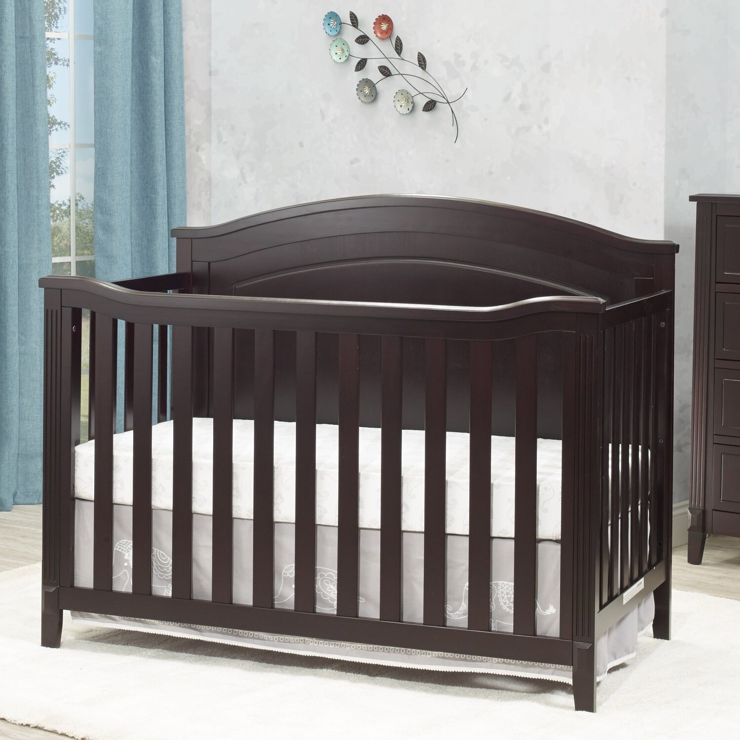 3 Piece Crib Changing Station 6 Drawer Dresser Nursery Furniture Set Espresso - Image 3