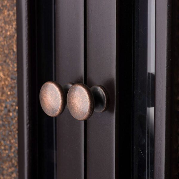 Espresso Bathroom Wall Cabinet with Amber Mosaic Glass Accents - Image 2