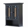 Espresso Bathroom Wall Cabinet with Amber Mosaic Glass Accents - Image 3