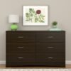 Modern 6 Drawer Dresser in Espresso Wood Finish - Image 2