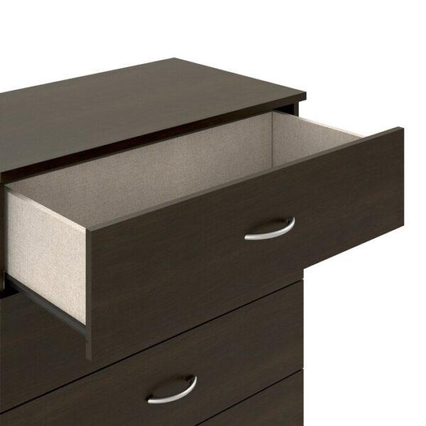 Modern 6 Drawer Dresser in Espresso Wood Finish - Image 3