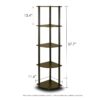 5-Tier Corner Display Shelf Bookcase in Espresso & Black - Image 2