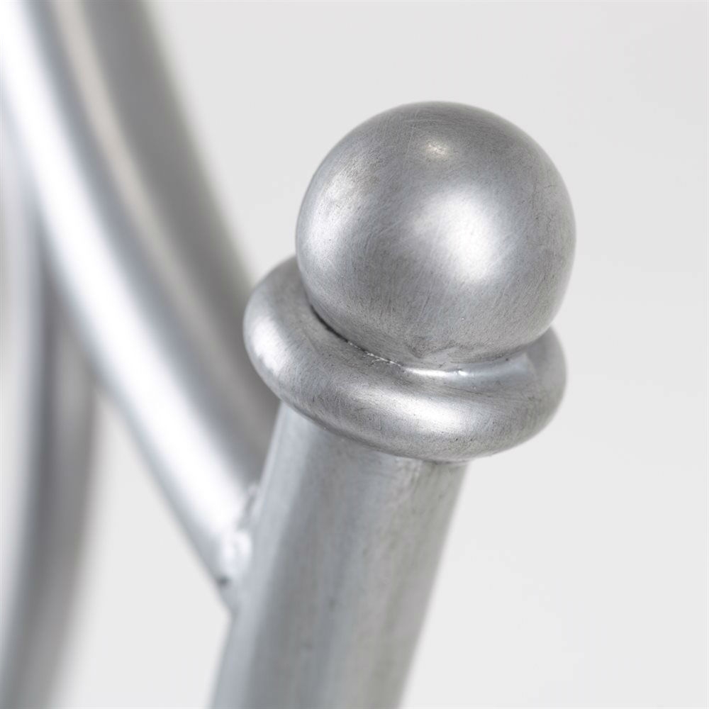 Brushed Silver Metal 30-inch Barstool with Black Microfiber Swivel Seat - Image 4