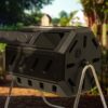 Rotating 37-Gallon 2-Chamber Tumbling Compost Bin Tumbler with Stand - Image 2