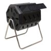Rotating 37-Gallon 2-Chamber Tumbling Compost Bin Tumbler with Stand - Image 3
