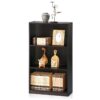 Modern 3-Shelf Bookcase in Espresso Wood Finish - Image 2