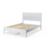 Full Size Rustic White Mid Century Slatted Platform Bed - Image 2