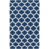 3'6" x 5'6" Blue White Trellis Area Rug in Premium Flat Woven Wool Handmade