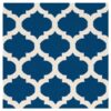 3'6" x 5'6" Blue White Trellis Area Rug in Premium Flat Woven Wool Handmade - Image 2