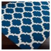 3'6" x 5'6" Blue White Trellis Area Rug in Premium Flat Woven Wool Handmade - Image 3
