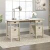 FarmHouse Chalky Oak Executive Desk w/ Filing Cabinets Storage - Image 4