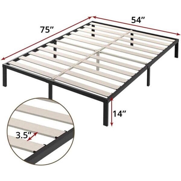 Full Heavy Duty Metal Platform Bed Frame with Wood Slats 3,500 lbs Weight Limit - Image 5