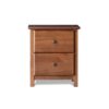Farmhouse Solid Pine Wood 2 Drawer Nightstand in Walnut Finish - Image 2