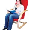 Modern Farmhouse Plywood Canvas Red Rocking Chair - Image 2