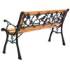 Flowers Outdoor Patio Park Cast Iron Garden Porch Chair Bench - Image 3