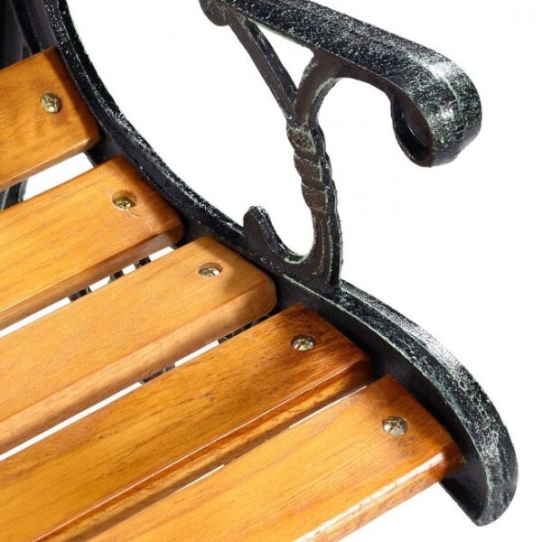Flowers Outdoor Patio Park Cast Iron Garden Porch Chair Bench - Image 4