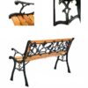 Flowers Outdoor Patio Park Cast Iron Garden Porch Chair Bench - Image 5