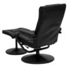 Black Faux Leather Recliner Chair with Swivel Seat and Ottoman - Image 4