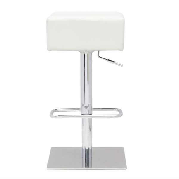 Set of 2 Backless Modern Swivel Barstool with White Faux Leather Seat - Image 2