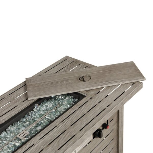 Outdoor Heating Grey Steel LP Gas Propane Fire Pit w/ Auto Ignition - Image 4