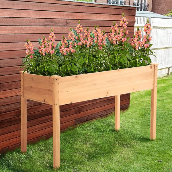 Outdoor Wood Raised Garden Bed Planter Box 46 x 22 x 30-inch High - Image 2