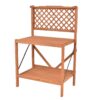 Folding Wooden Garden Workstation Potting Bench with Shelf - Image 2